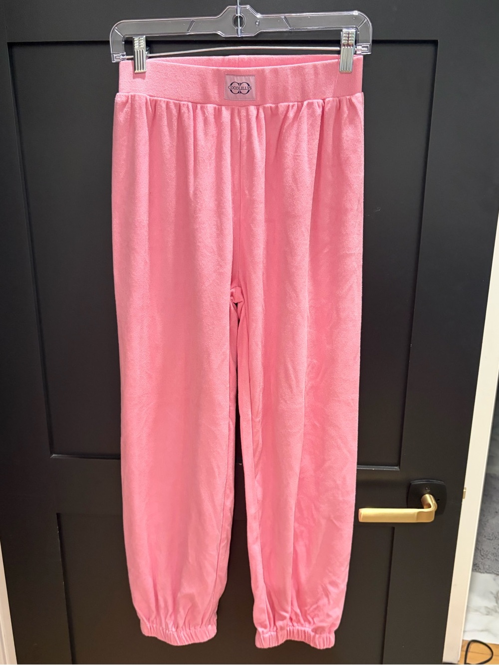 Plush Pink Lounge Joggers with Elastic Ankle